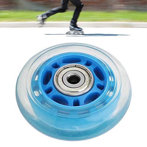 Haoweiwei HWW-Wheels, Ruedas de ricino 2,5 Pulgadas Ruedas Rueda Azul Transparente de rodamiento silencioso con 608ZZ PU Carro del Equipaje Patines Accesorios