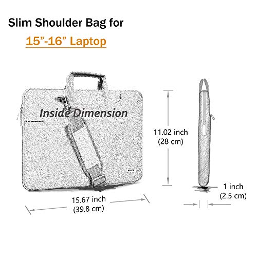 HSEOK Bolso Bandolera/Maletín para Portátil 15"-16", Funda Protectora Laptop Sleeve Dura y Impermeable para 15" 16" MacBook Pro, 15"-15,6"-16" HP ASUS Acer Lenovo DELL Notebook, Rosado