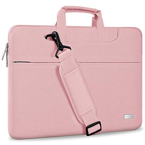 HSEOK Bolso Bandolera/Maletín para Portátil 15"-16", Funda Protectora Laptop Sleeve Dura y Impermeable para 15" 16" MacBook Pro, 15"-15,6"-16" HP ASUS Acer Lenovo DELL Notebook, Rosado