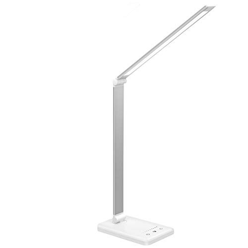 Lámpara Escritorio LED,Lámparas de Mesa USB Regulable Recargable-2000mAh Plegable Luz(5 * 10 Modos de Brillo,Temporizador de 30/60min,Modo de memoria inteligente) Para Leer,Estudiar, Protege a ojos