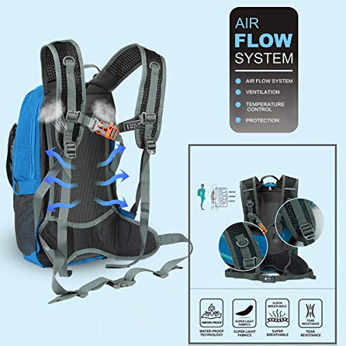 Local Lion Mochila 20L de Ciclismo Montaña Senderismo Macutos Trekking Camping al Aire Libre Nylon con Cubierta de Lluvia para Hombres y Mujeres