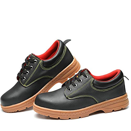 Meng Hombre Zapatos de Seguridad Hembra Zapatillas de Trabajo S1 con Puntera de Acero Calzado Antideslizante Transpirables Industriales Zapatos (Color : Black, Size : 41)