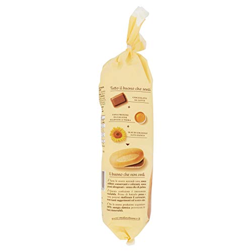 Mulino Bianco Merendine Pane + Chocolate con leche, Snack dulce para la merienda, sin aceite de palma, 300 g