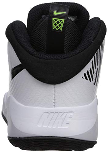 Nike Team Hustle D 9 (GS), Basketball Shoe Unisex-Child, White/Black-Volt, 37.5 EU