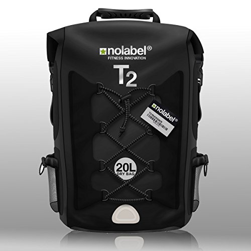 No Label Mochila Deportiva de 20L Impermeable - T2 Mochila para Ciclismo Running Triatlón y Deportes acuáticos. Protege del Polvo, la Arena, el Agua y la Suciedad Color Negro