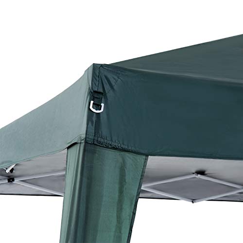 Outsunny Carpa Plegable 3x3m Cenador de Jardín Diseño Pop Up de Acero y Cubierta de Tela Oxford Verde