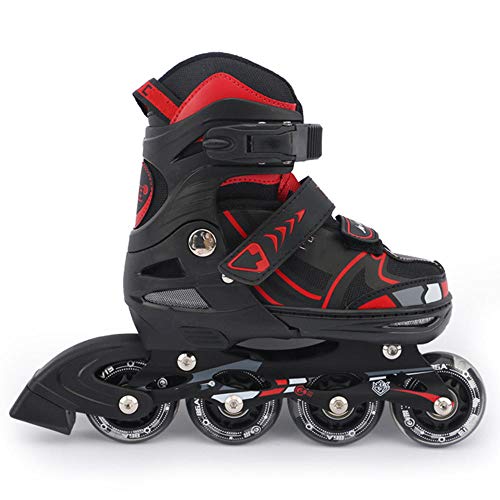 Patines en Línea Ajustables Niños Adultos Hombres y Mujeres Alta Elasticidad y Resistentes Al Desgaste Patines Deportivos Con Absorción de Impactos y Transpirables Roller Blades Pu-Rojo_L (38-41)