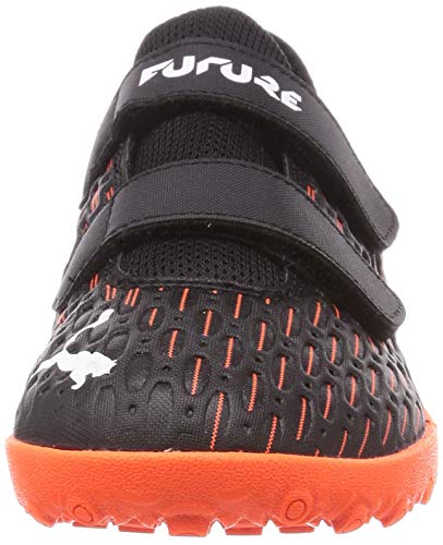 PUMA Future 6.4 TT V Jr, Zapatillas de Fútbol Unisex Niños, Negro Black White/Shocking Orange, 34 EU