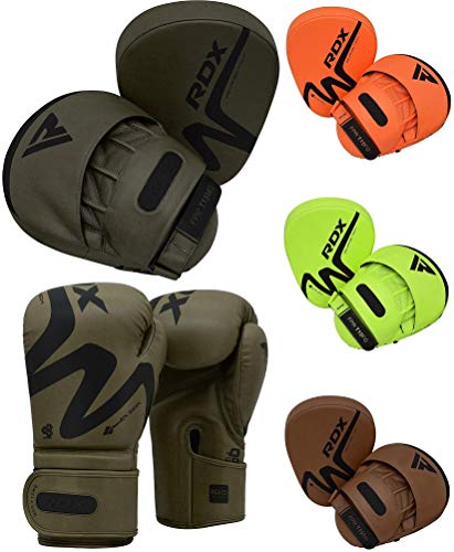 RDX MMA Manoplas Boxeo Paos Muay Thai Guantes Saco Kick Boxing Almohadilla Artes Marciales Patada Gancho y Jab Pad Entrenamiento Focus Pads