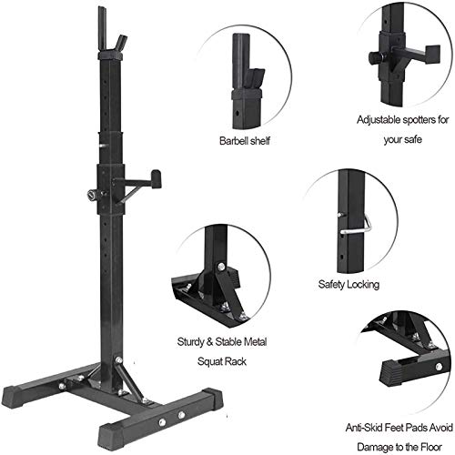 Rejilla Ajustable para Sentadillas, Gimnasio en casa, Press de banca, Equipo de Entrenamiento, Entrenamiento de Fuerza, Soporte para Barra, estación de inmersión, Soporte para Sentadillas, s