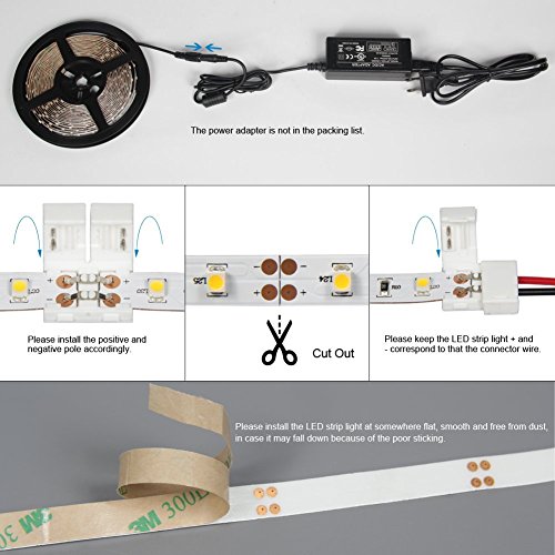 Signcomplex Tira de LED flexible 3528 SMD Cinta de LED con 3M cinta autoadhesiva 5m un carrete 12V DC (Rojo)