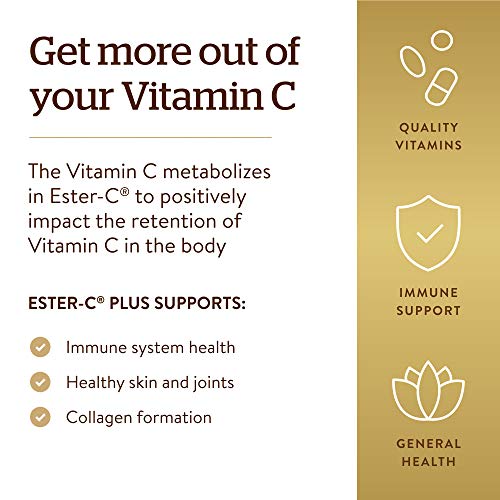 Solgar® Vitamina C Ester-C® Plus1000 mg para ayuda al sistema inmunitario - Envase de 30