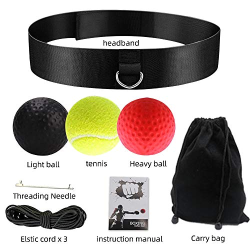 Wesho - Pelota de Boxeo con 3 Niveles de dificultad y Diadema, Ideal para reacción, Agilidad, Velocidad de perforación, Habilidades de Lucha y coordinación de Mano y Ojo