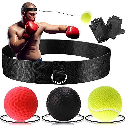 Wesho - Pelota de Boxeo con 3 Niveles de dificultad y Diadema, Ideal para reacción, Agilidad, Velocidad de perforación, Habilidades de Lucha y coordinación de Mano y Ojo