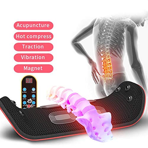 YLPDS Lumbar eléctrico Dispositivo de tracción de la máquina de la Cintura Masaje de Espalda Masaje de la vibración de la Columna Lumbar Ayuda de la Cintura Fatiga Aliviar (Color : Black)