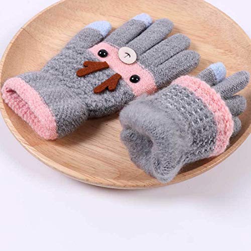 YUESEN Guantes de Punto Niños 2 Pares Invierno Guantes de Punto para Niño, Completos Dedos Guantes Niños cálidos, Manoplas con Forro de Felpa esquí, Snowboard, Juego, Corre