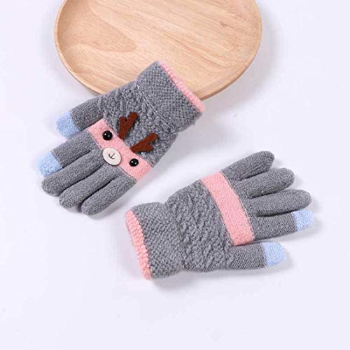 YUESEN Guantes de Punto Niños 2 Pares Invierno Guantes de Punto para Niño, Completos Dedos Guantes Niños cálidos, Manoplas con Forro de Felpa esquí, Snowboard, Juego, Corre