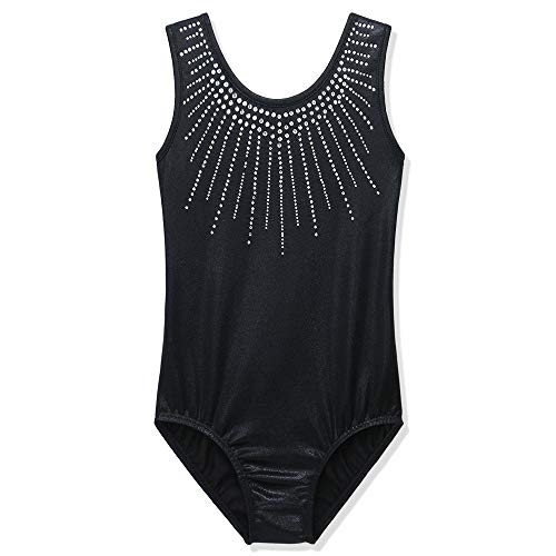 ZNYUNE Niña Maillots Gimnasia Clásico sin Manga 199 Negro NO.6A para 5-6 años