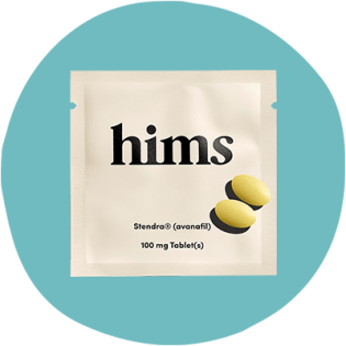 Image of a Hims Branded Stendra pill pouch.