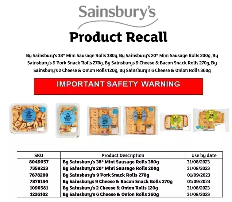 Asda, Sainsbury's y Aldi se unen a Tesco en la retirada urgente de estos populares bollos y pasteles.