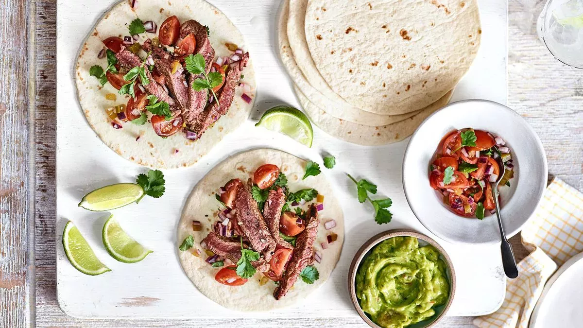 Receta de wraps de bistec y salsa