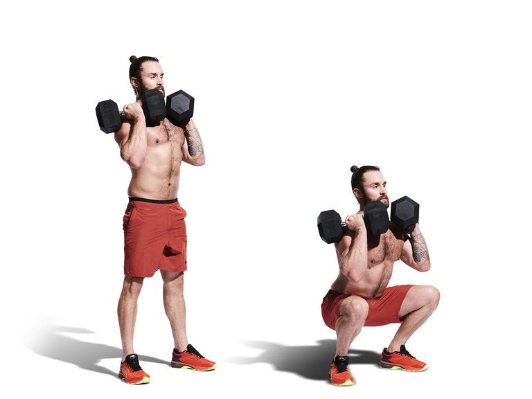 dumbbell front rack squat