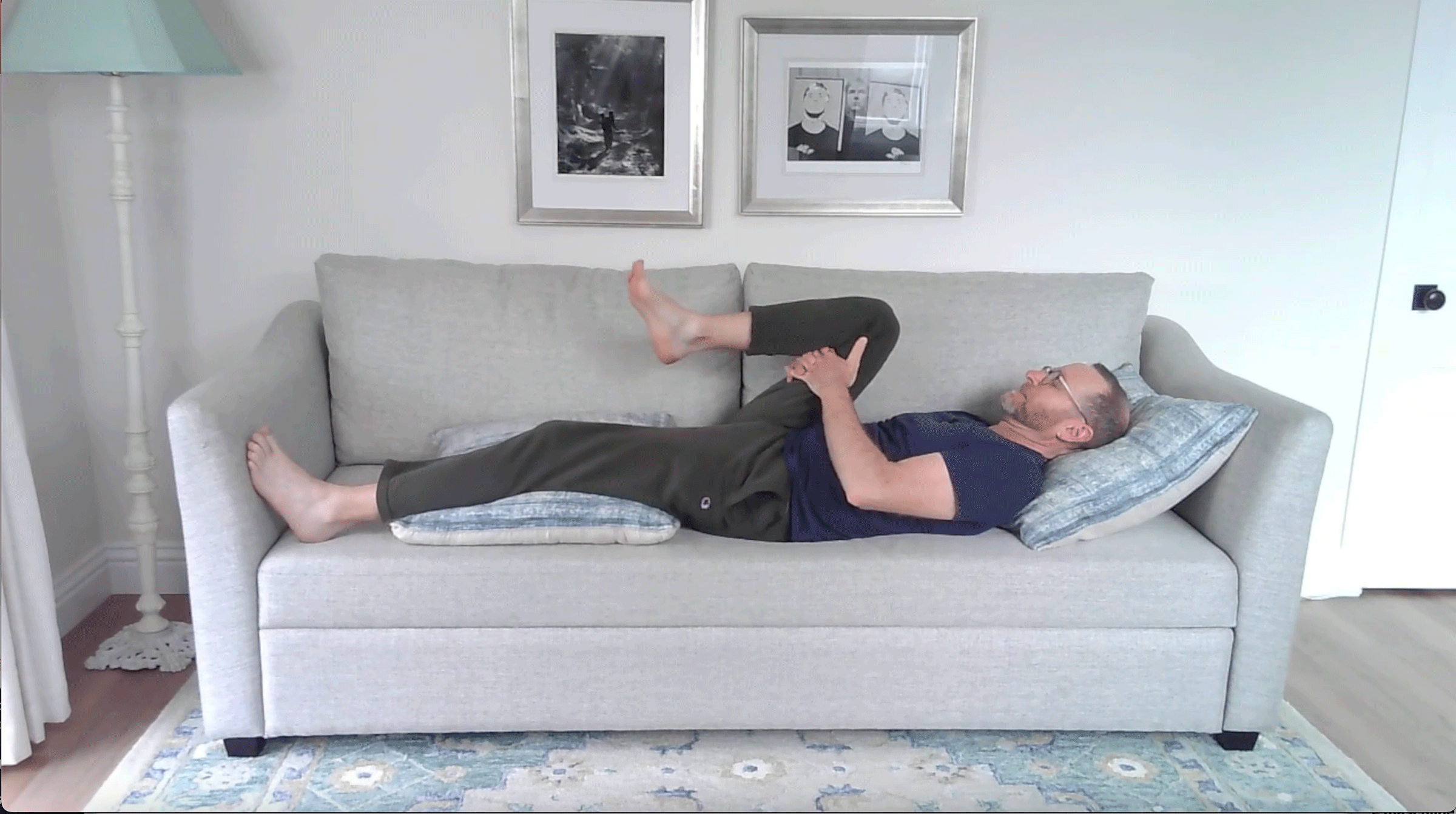 A Quick Couch Yoga Practice (Yes, Couch) for When You Want to Stay Sitting