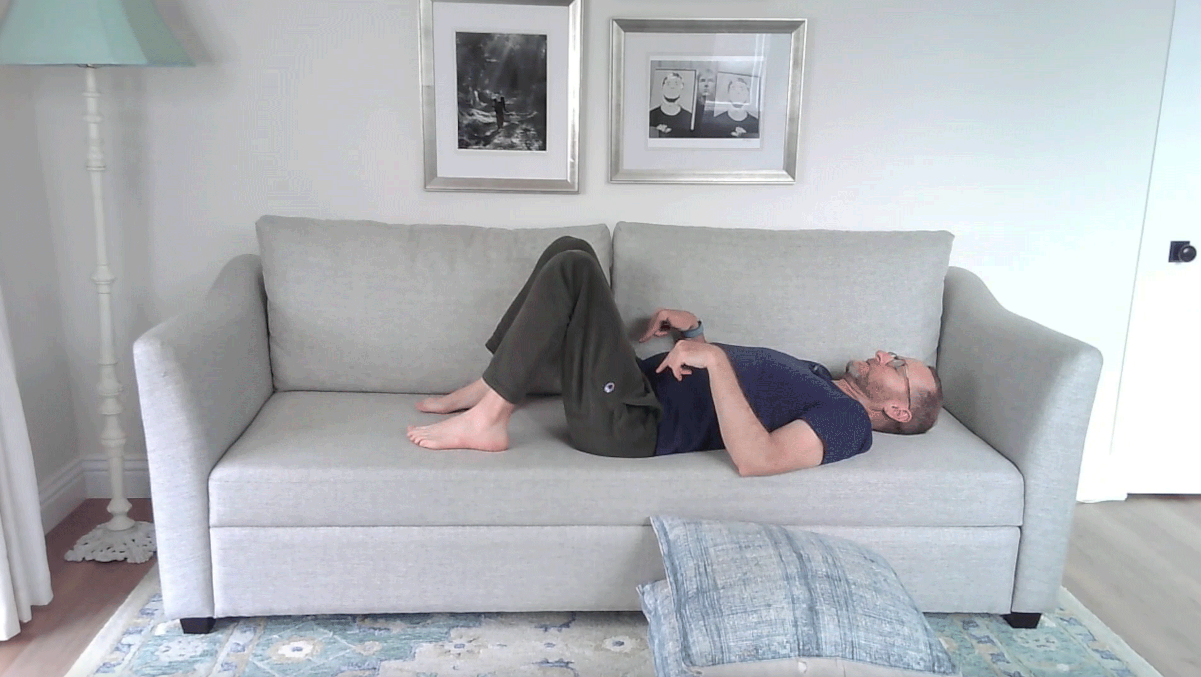 A Quick Couch Yoga Practice (Yes, Couch) for When You Want to Stay Sitting