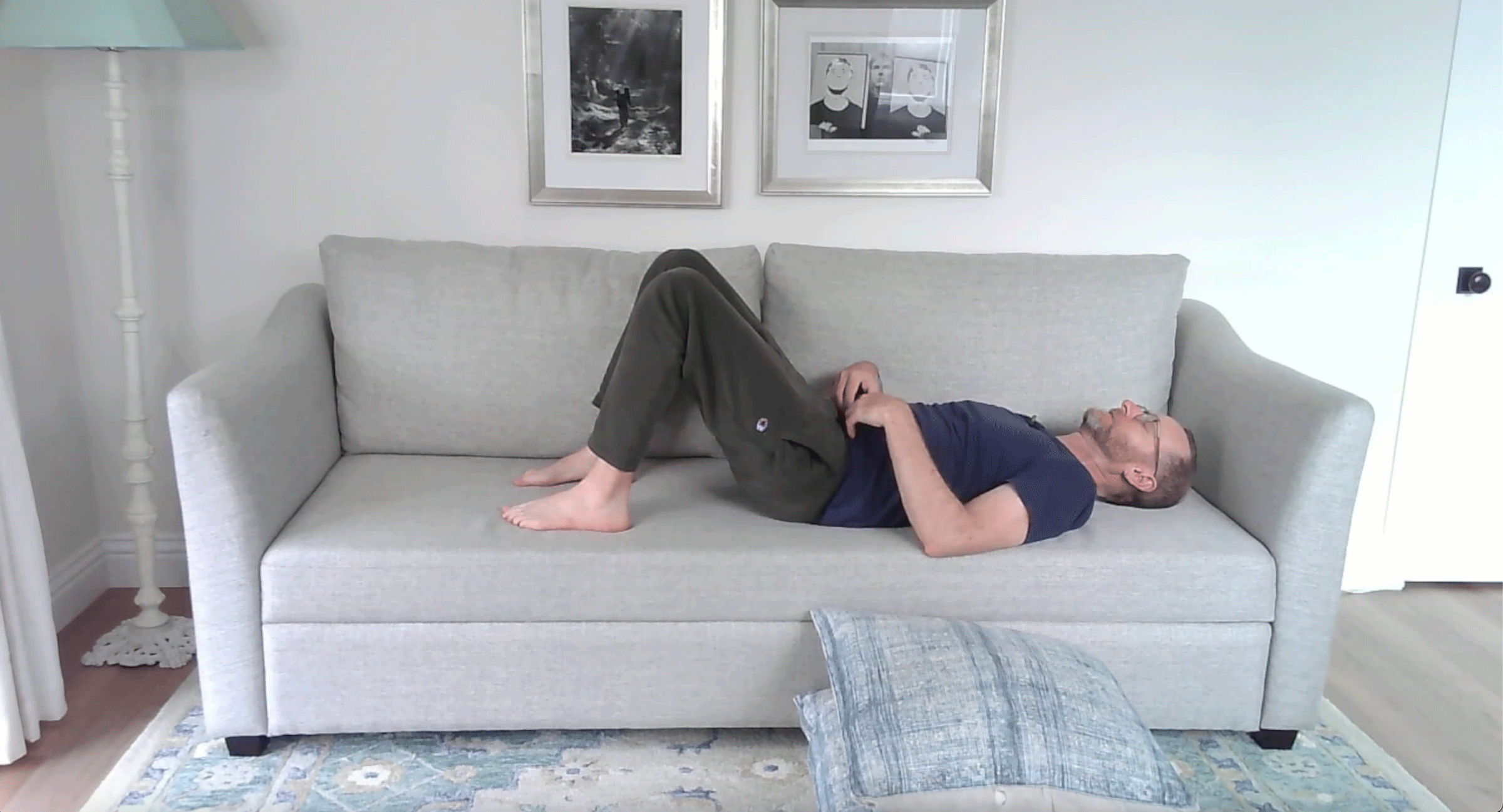 A Quick Couch Yoga Practice (Yes, Couch) for When You Want to Stay Sitting