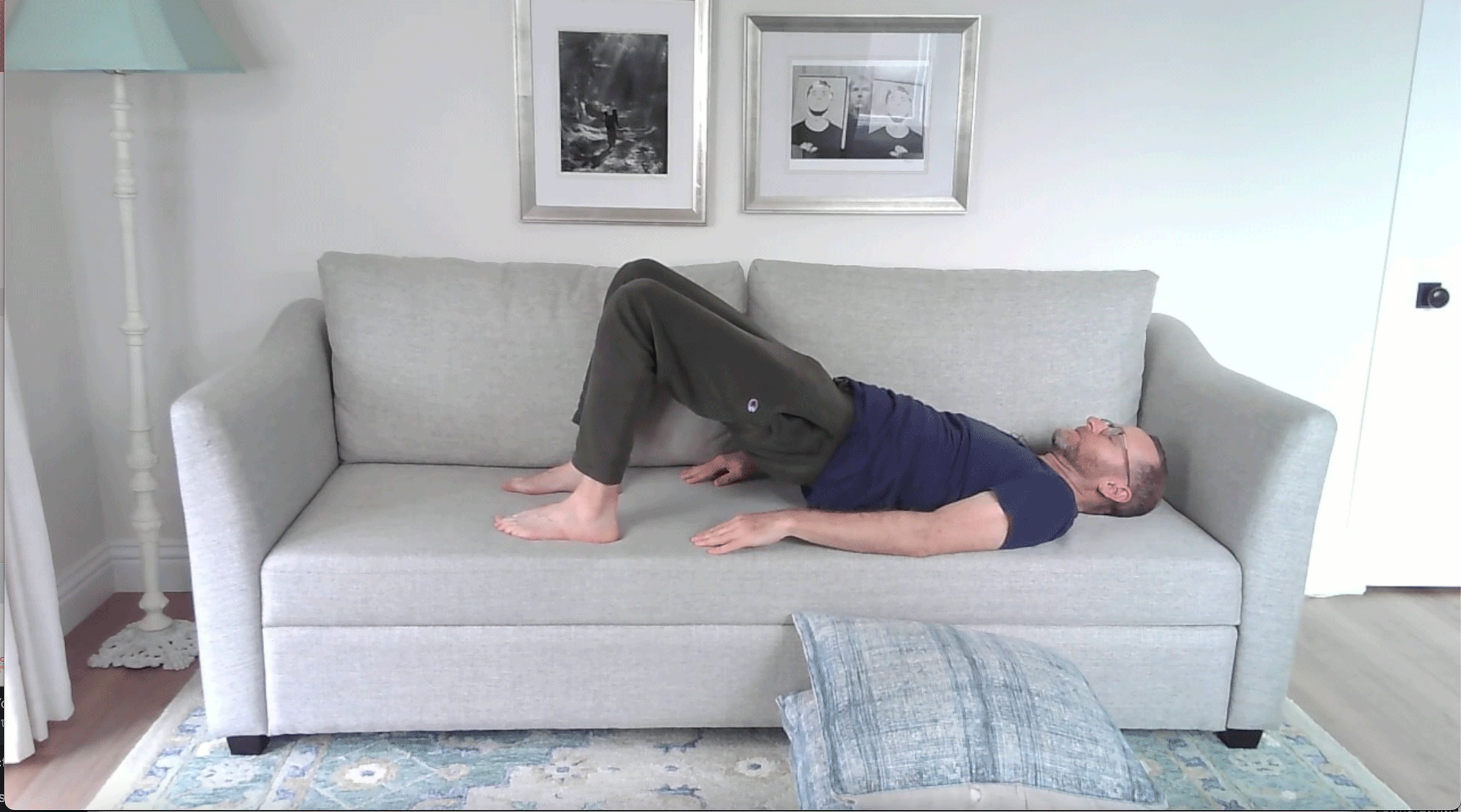 A Quick Couch Yoga Practice (Yes, Couch) for When You Want to Stay Sitting