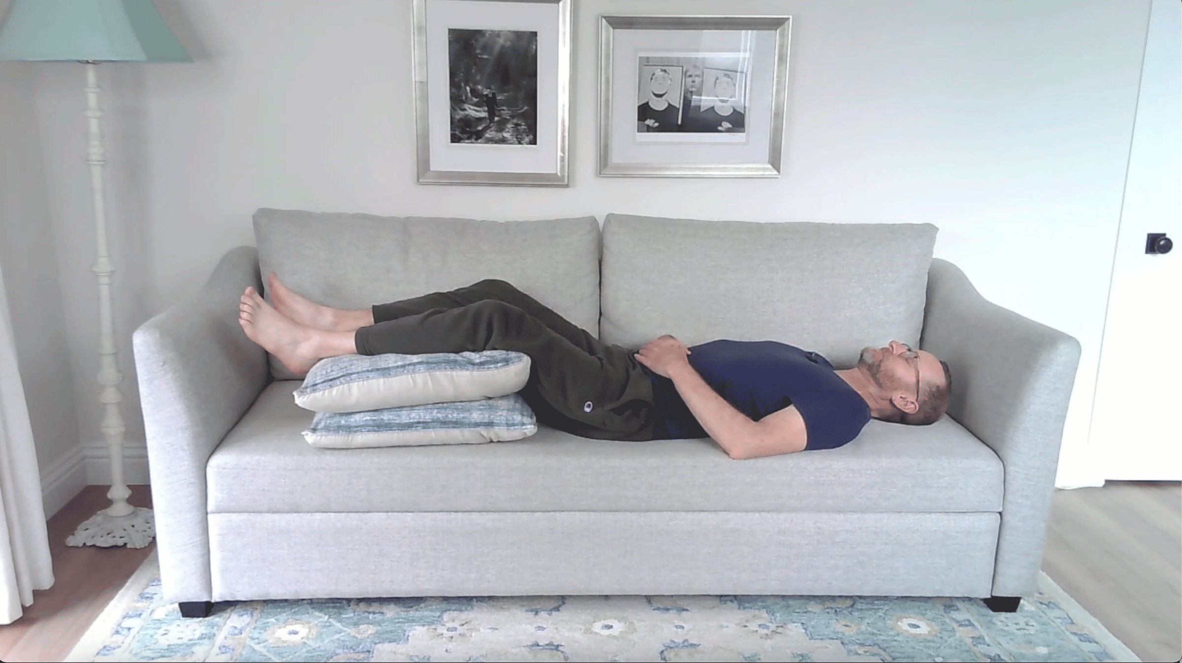 A Quick Couch Yoga Practice (Yes, Couch) for When You Want to Stay Sitting