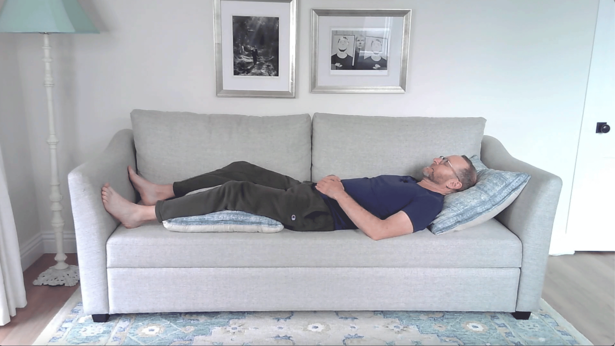 A Quick Couch Yoga Practice (Yes, Couch) for When You Want to Stay Sitting